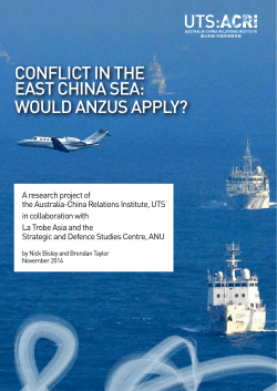 CONFLICT IN THE EAST CHINA SEA: WOULD ANZUS APPLY?