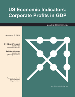 US Economic Indicators: Corporate Profits in GDP Yardeni Research, Inc. November 6, 2014