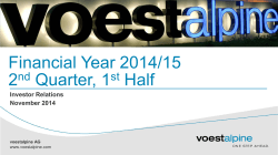 Financial Year 2014/15 2 Quarter, 1 Half