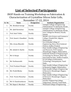 List of Selected Participants