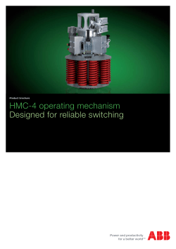 HMC-4 operating mechanism Designed for reliable switching Product brochure