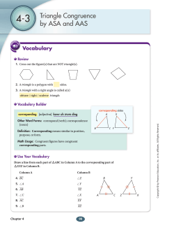 4-3 Triangle Congruence by ASA and AAS Vocabulary