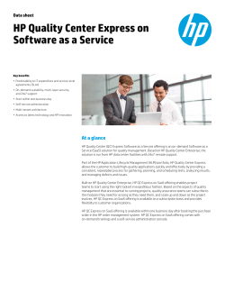 HP Quality Center Express on Software as a Service Data sheet