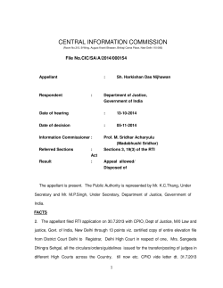 CENTRAL INFORMATION COMMISSION    File No.CIC/SA/A/2014/000154