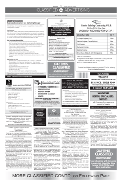 CLASSIFIED ADVERTISING GULF TIMES