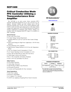 NCP1608 Critical Conduction Mode PFC Controller Utilizing a Transconductance Error