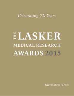 LASKER 2015 70 AWARDS
