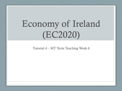 Economy of Ireland (EC2020) Tutorial 4 – MT Term Teaching Week 6