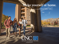 Make yourself at home. University of Northern Colorado 2015-16