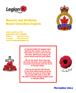Branch 445 Bulletin  Royal Canadian Legion 345 Lansdowne St.