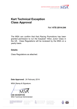 Kart Technical Exception Class Approval  KTE-2014-244