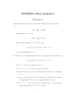 MATH5011 Real Analysis I Exercise 8