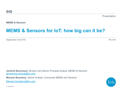 MEMS &amp; Sensors for IoT: how big can it be? IHS Presentation