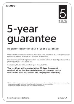 5-year guarantee Register today for your 5-year guarantee