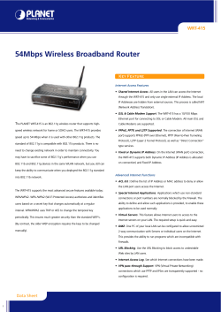 54Mbps Wireless Broadband Router WRT-415 Key Feature