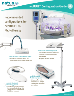 Recommended configurations for neoBLUE LED Phototherapy