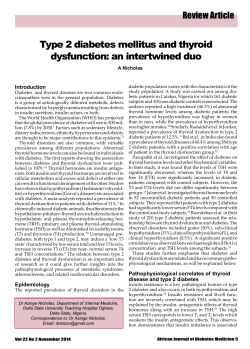 Type 2 diabetes mellitus and thyroid dysfunction: an intertwined duo Review Article Introduction