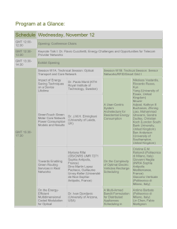 Program at a Glance: Schedule  Wednesday, November 12