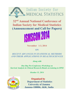 32 Annual National Conference of Indian Society for Medical Statistics
