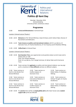 Politics @ Kent Day Programme