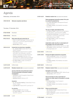 Agenda Connected car and data privacy conference