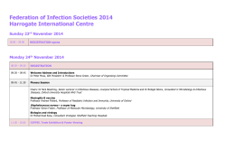 Federation of Infection Societies 2014 Harrogate International Centre Sunday 23