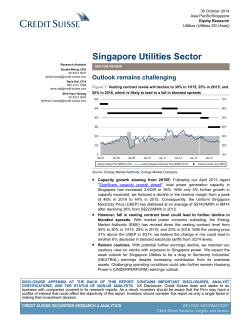 Singapore Utilities Sector Outlook remains challenging 30 October 2014 Asia Pacific/Singapore