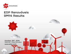 EDP Renováveis 9M14 Results October 29 , 2014