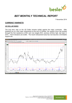 BDT MONTHLY TECHNICAL REPORT  CURRENCY MARKETS