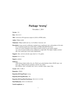 Package ‘texreg’ November 1, 2014