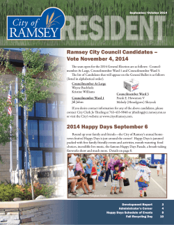 Ramsey City Council Candidates – Vote November 4, 2014
