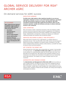 GLOBAL SERVICE DELIVERY FOR RSA  ARCHER eGRC On-demand services for eGRC success