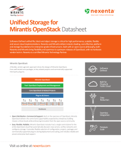 Unified Storage for Mirantis OpenStack Datasheet