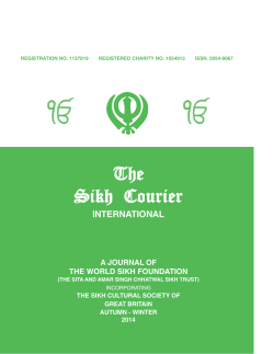 The Sikh  Courier INTERNATIONAL A JOURNAL OF
