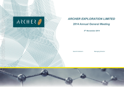 For personal use only  ARCHER EXPLORATION LIMITED
