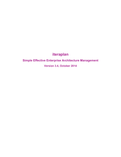 iteraplan Simple Effective Enterprise Architecture Management Version 3.4, October 2014