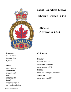 Royal Canadian Legion  Cobourg Branch  # 133 Missile