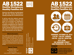 AB 1522 Healthy Workplaces Healthy Families Act