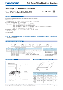 Anti-Surge Thick Film Chip Resistors ERJ P03, PA3, P06, P08, P14 Type: