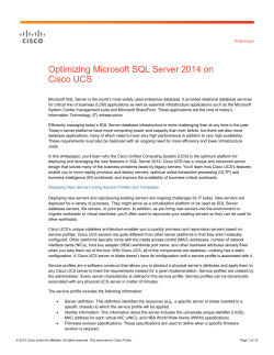 Optimizing Microsoft SQL Server 2014 on Cisco UCS