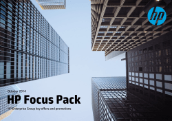 HP Focus Pack October 2014 HP Enterprise Group key offers and promotions