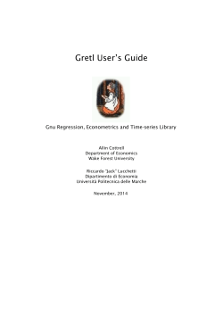 Gretl User’s Guide Gnu Regression, Econometrics and Time-series Library