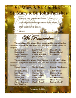 We Remember  St. Mary &amp; St. Charles
