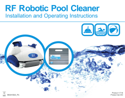 RF Robotic Pool Cleaner Installation and Operating Instructions Product 11716 Product Inst 353