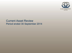 Current Asset Review Period ended 30 September 2014