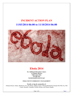 Ebola 2014 11/03/2014 06:00 to 11/10/2014 06:00 INCIDENT ACTION PLAN