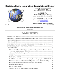 Radiation Safety Information Computational Center