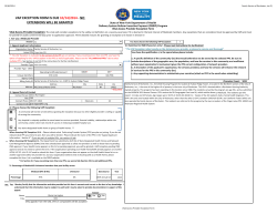 VAP EXCEPTION FORM IS DUE  ‐ NO  EXTENSIONS WILL BE GRANTED 10/14/2014 