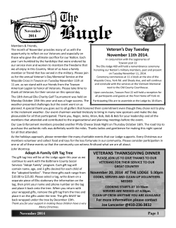 Bugle The Veteran’s Day Tuesday November