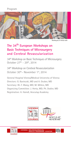 The 34 European Workshops on Basic Techniques of Microsurgery and Cerebral Revascularization